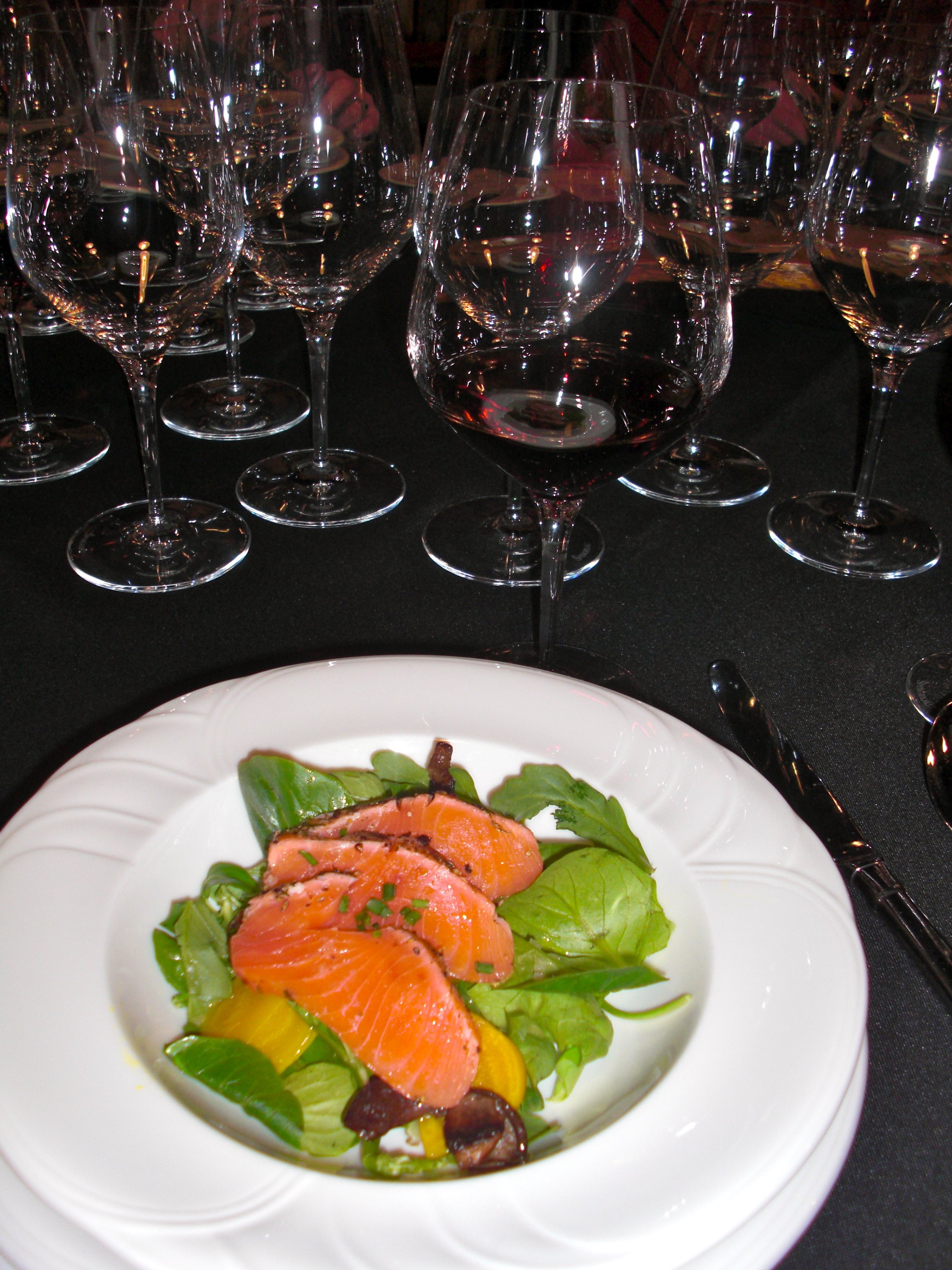 Smoked salmon served at Reif lunch. Wines In Niagara
