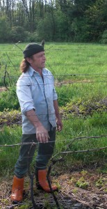 Sam Argetsinger showing off his vineyard.