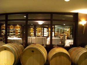 The barrel room at Peller Estates