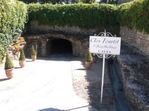 The entrance to the caves at Clos Fourtet.
