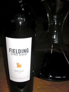 Make sure to decant the big Fielding Meritage 2007.