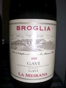 One of the Italian wines served at the dinner.